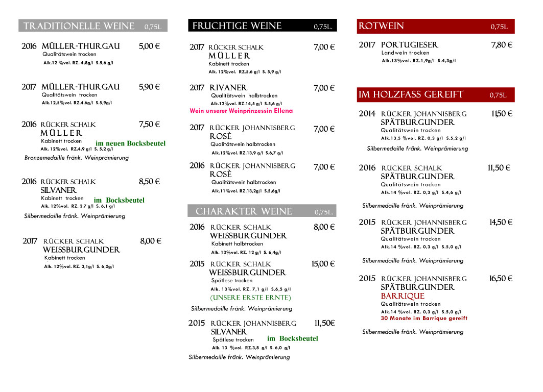 Unsere Weine Weinbau Weinfurtner